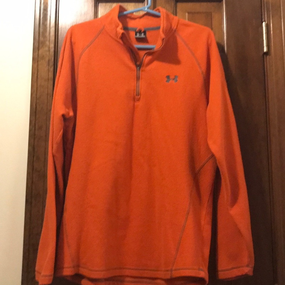 Under Armour Orange 1/4 Zip Sweatshirt With zipper